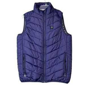 USB Heated Vest Women's Med Blue Puffer Electric Winter Body Warmer Jacket Style